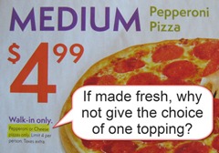 no toppings for the price of one
