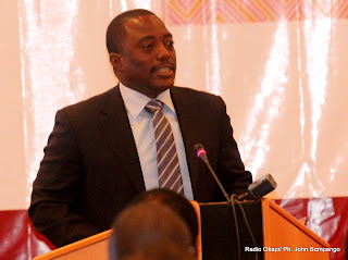 Le président Joseph Kabila, donnant le coup d'envoi de la reunion des Finances et des gouverneurs africains auprès de la Banque Mondiale et du fonds monétaire International ce 3/08/2011 à Kinshasa. Radio Okapi/ Ph. John Bompengo