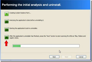 performing the initial analysis and uninstall