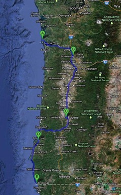 return trip map 450 miles