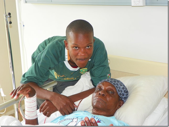 Sibusiso and his gogo in hospital 3-1-2013
