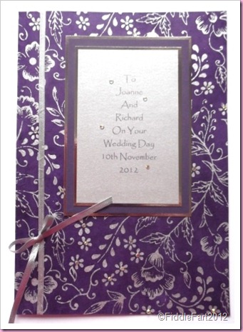 Purple Wedding Card using handmade papers