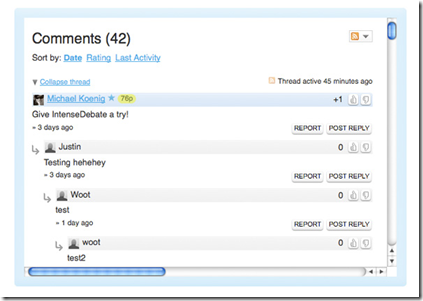 IntenseDebate Twitter for website and blog