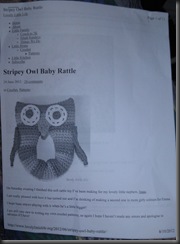 owl rattle pattern