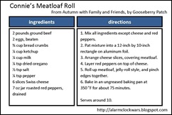 Meatloaf roll recipe card