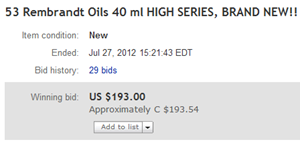 ebay auction oil paint