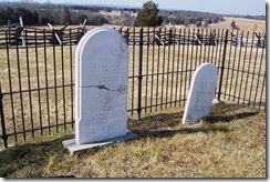 Mrs. Judith Henry's gravestone on the left
