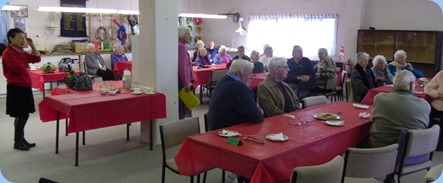 St Annes Blind Club members listening to Mike Fish reminisce about the early days of the Club