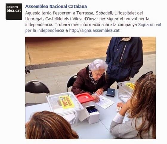 Assemblea Nacional Catalana en campanha de signatura