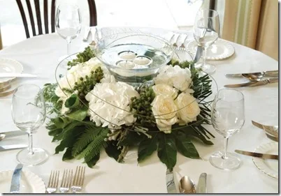 centros de mesa para boda 2012 sencillos flores blancas