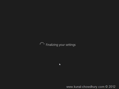 Win 8 Installation Experience - Settings - Finalize Settings