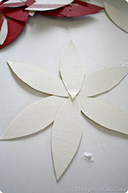 paper poinsettia petals