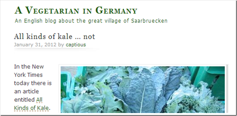 A vegetarian in germay all kinds of kale not