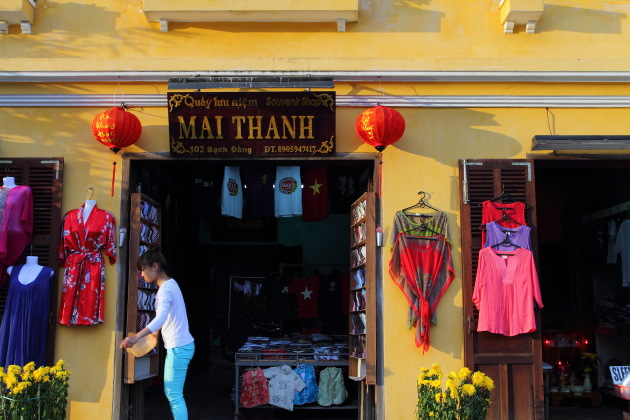 Clothes and tailoring can be seen everywhere in Hoi An, Vietnam