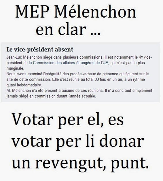 Mélenchon MEP e preséncia al Parlament Europèu