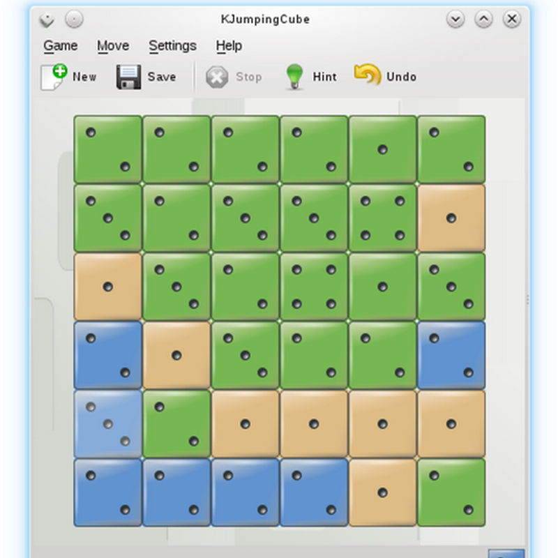 JumpingCube is a simple dice driven tactical game.