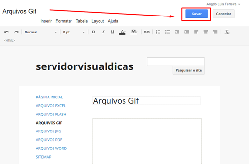 Usando o Google Sites como servidor de arquivos para blogs e sites - Visual Dicas