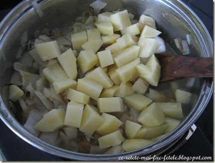 Supă cremă de andive - adaugam cartofii