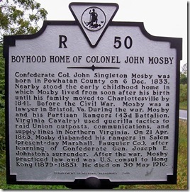 Childhood Home Of Colonel John Mosby, Marker R-50 Nelson Co., VA