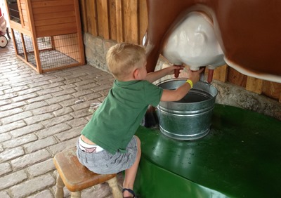 ryan milking fake cow (1 of 1)