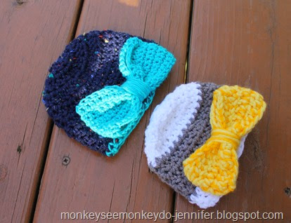 crocheted bow hats