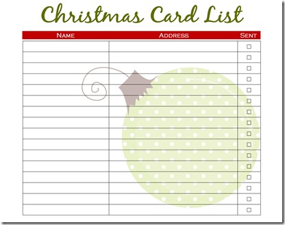 Believing Boldly: Christmas Card List–Free Printable