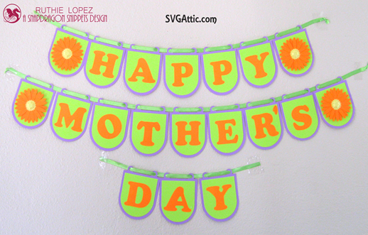 Round Banner - 3D Daisy - Happy Mother´s Day Banner - SnapDragon Snippets - Ruthie Lopez DT