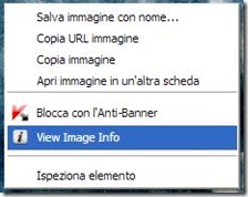 Image Size Info integrato nel menu contestuale del mouse