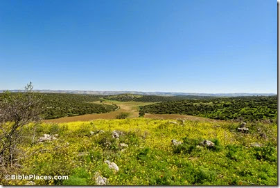 Horvat Burgin view southwest from Achzib, Khirbet Beida, tb030407730