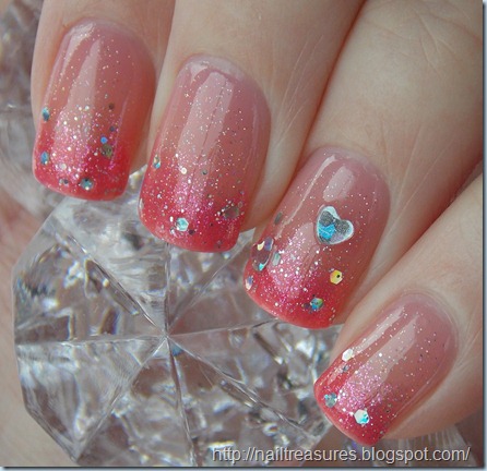 Nail Treasures: Sparkly Valentine’s Day Gradient Nails