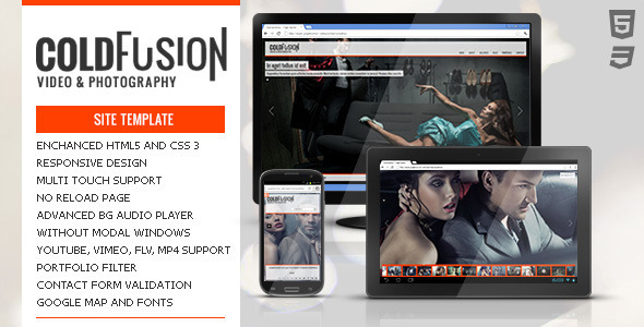 ColdFusion HTML Fullscreen Video Image Audio - Photography Creative