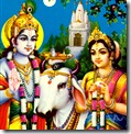 Radha and Krishna with cows