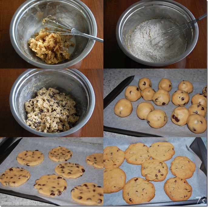 Eggless chocolate chip cookies process