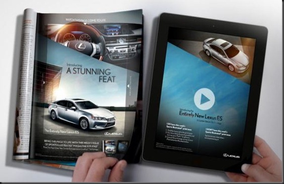 Lexus-ES-2013-CinePrint-Technology-ad-on-Sports-Illustrated-with-iPad-2