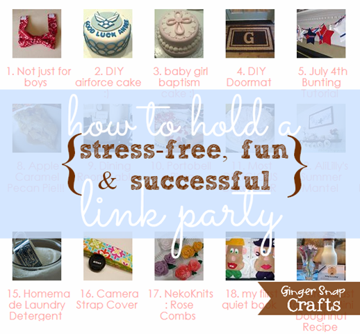 how to hold a stress-free, fun & successful link party from gingersnapcrafts.com