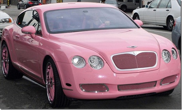 Paris Hilton in her Bentley