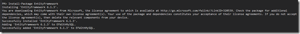 install-package-entity-framework