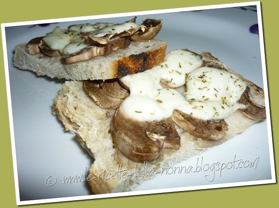 Crostini con funghi. mozzarella e origano (6)
