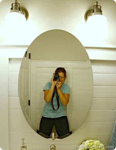 oval mirror bathroom no hardware
