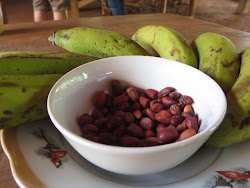 Complementary locally grown bananas and roasted peanuts