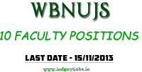 WBNUJS Recruitment 2013