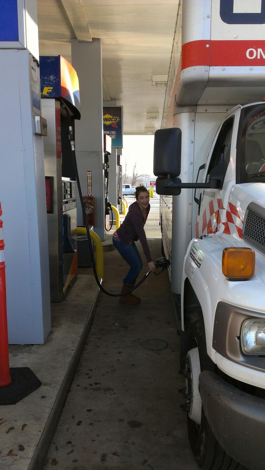 Oh the places we will go... The first gas station stop was