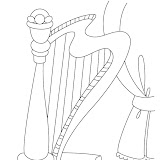 HARP COLORING PAGES