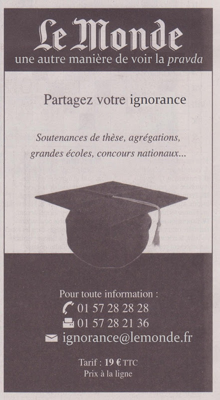 Lògo Le Monde e sa publicitat