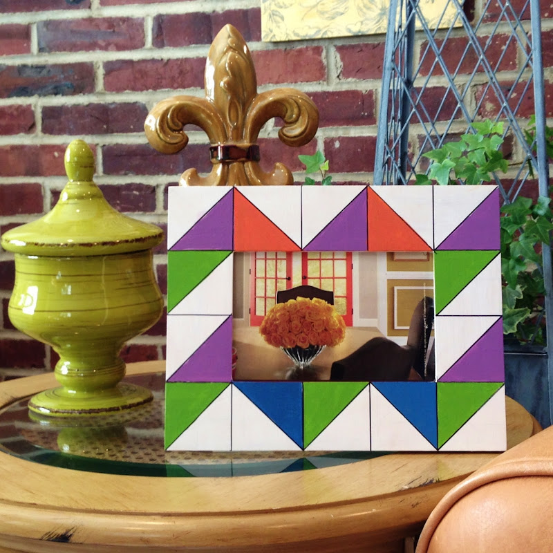 color blocking chevron triangle geometric faceted photo frame