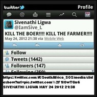 ANC INCITES GENOCIDE MAY 24 2012 SIVENATHI LIGWA IamSIVE_l _TWEET1