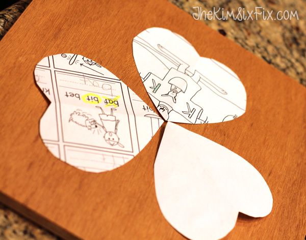 Paper heart template for shamrock