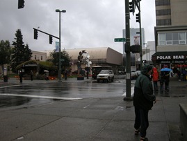 rainy day in downtown Anchorage
