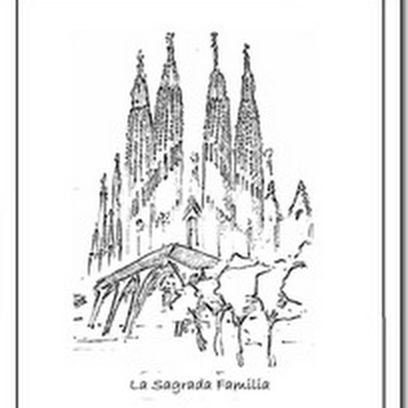 Colorear obras de Gaudí, Pedrera, Güell y S. Familia