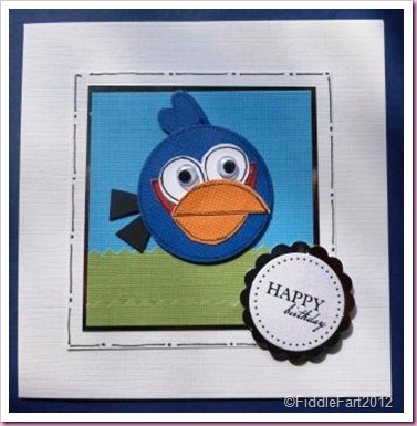 Blue Angry Bird Birthday card...